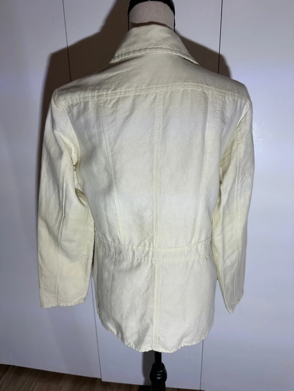 Express Cream Button-Front Utility Jacket - Picture 2 of 6